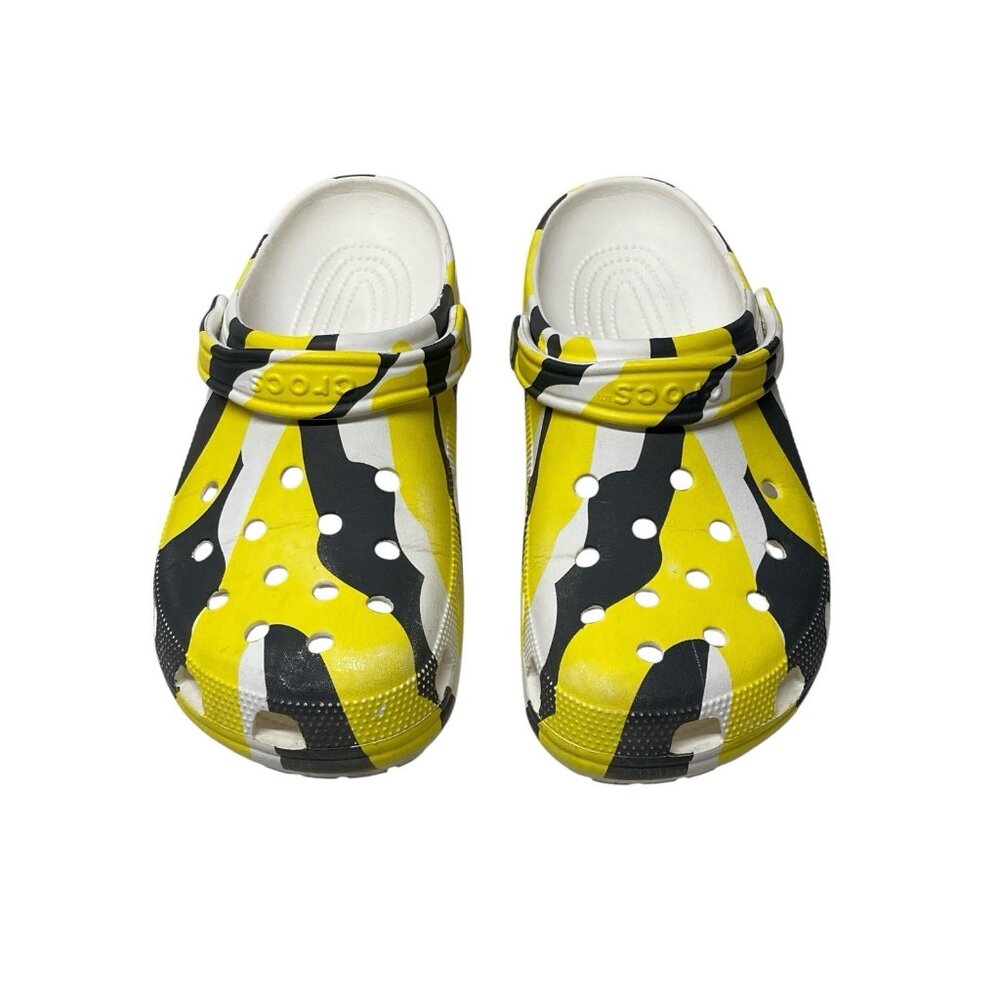 EY Crocs Yellow Gray &White Mens Size 12 Ernest and Young Promotion